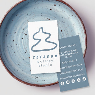 POTTERY Ceramics Studio Elegant Hand-drawn Icons  Business Card