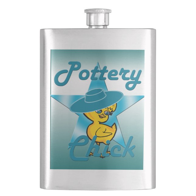 Pottery Chick #7 Hip Flask (Front)