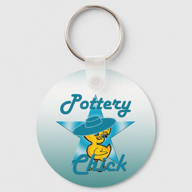 Pottery Chick #7 Key Ring (Front)