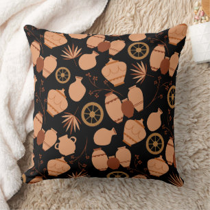 pottery clay ceramics artist pots floral pattern cushion