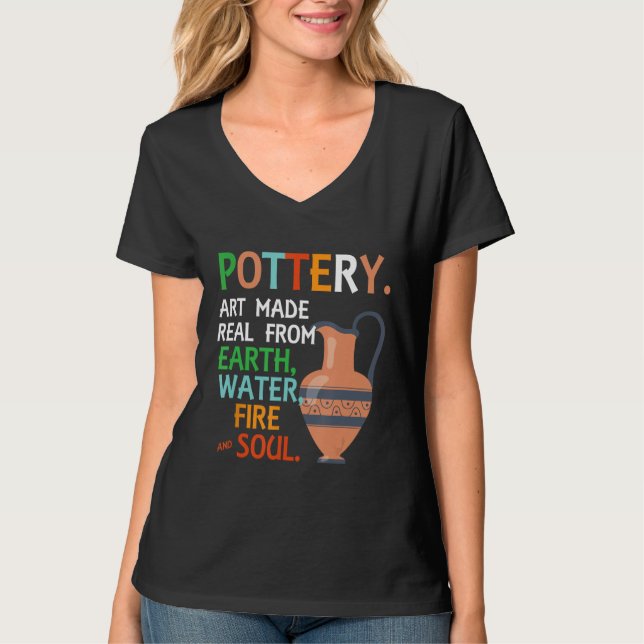 Pottery Earthenware Handmade Sculpting Ceramic Hob T-Shirt (Front)