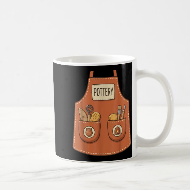 Pottery Funny Ceramic Artist Kiln Worker Apron Coffee Mug (Right)