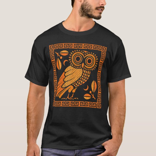 Pottery Greece Ceramic Artist Greek Owl Of Athena T-Shirt (Front)