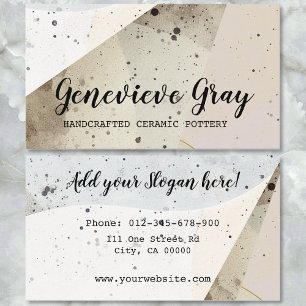 Pottery Handcrafted Modern Calligraphy Script Art Business Card