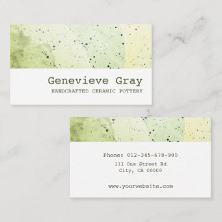 Pottery Handcrafted Modern Clean Texture Green Business Card