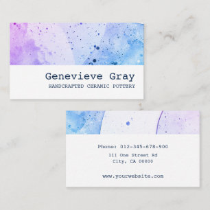 Pottery Handcrafted Modern Clean Texture Ombre Business Card