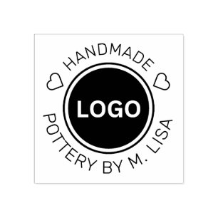Pottery Handmade Business Curved text Rubber Stamp