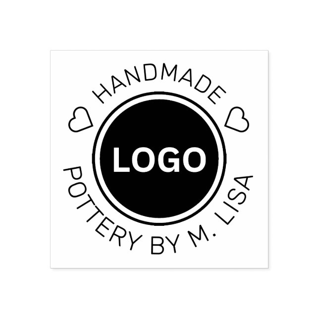 Pottery Handmade Business Curved text Rubber Stamp (Imprint)