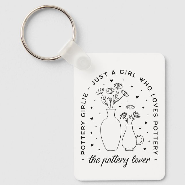 Pottery lover girly aesthetic key ring (Front)
