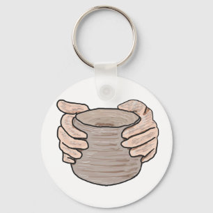 Pottery Making Hands Key Ring