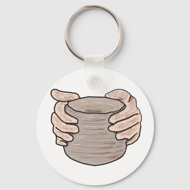 Pottery Making Hands Key Ring (Front)