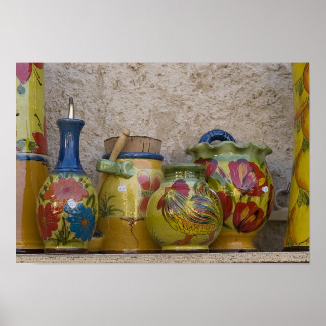 Pottery, Moustiers-Sainte-Marie, Provence, Poster (Front)