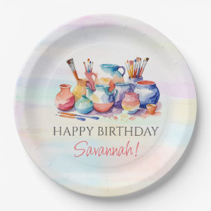 Pottery Paining Birthday Party Paper Plate