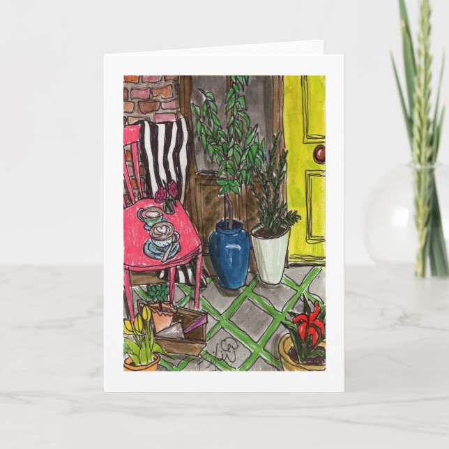 Pottery Patio Coffeetime Card (Front)