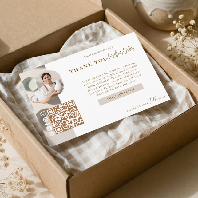 Pottery Photo Business Thanks You For Your Order Thank You Card (Pottery Photo Business Thanks You For Your Order Thank You Card)