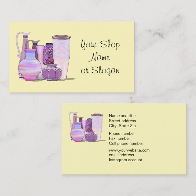 Pottery Supplies Shop Business Card (Front/Back)