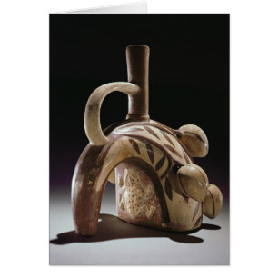 Pottery vessel of a frog climbing a cocoa tree