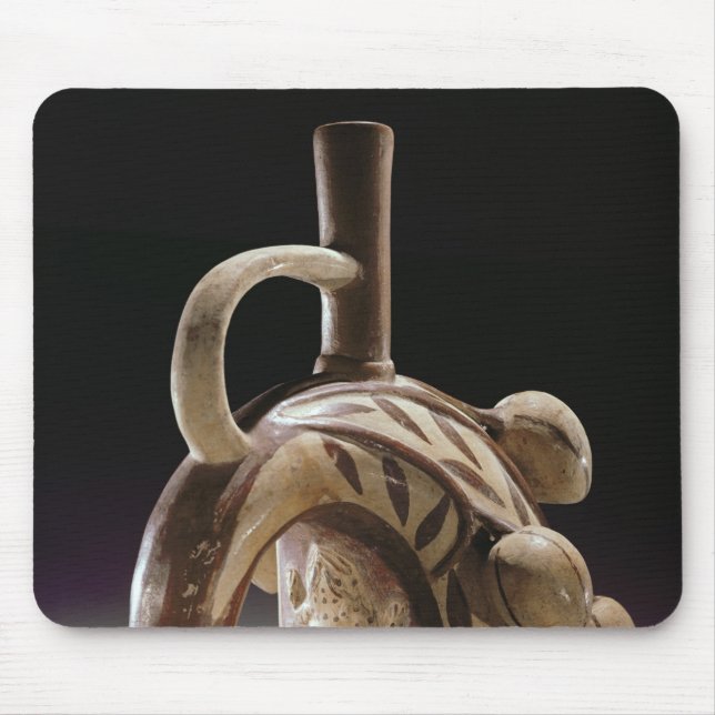 Pottery vessel of a frog climbing a cocoa tree mouse pad (Front)