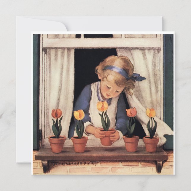Potting Tulips by Jessie Willcox Smith Invitation (Front)