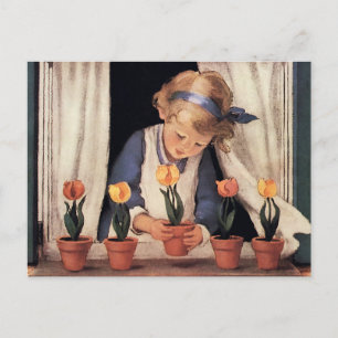 Potting Tulips by Jessie Willcox Smith Postcard
