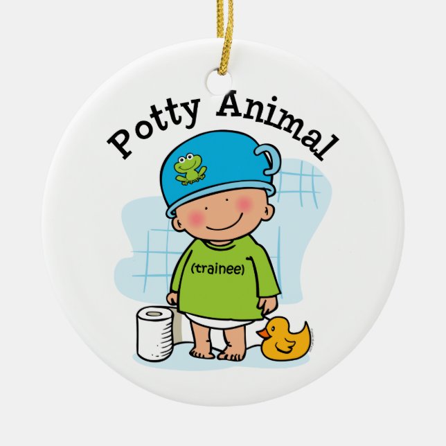 Potty Animal Boy Ornament (Front)