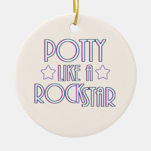 Potty Like a Rock Star Ceramic Tree Decoration
