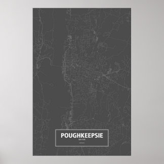 Poughkeepsie, New York (white on black) Poster