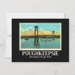 Poughkeepsie NY Mid Hudson Bridge 1930s  Postcard