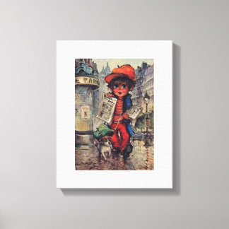 Poulbot painting in the newspaper canvas print