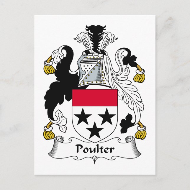Poulter Family Crest Postcard (Front)