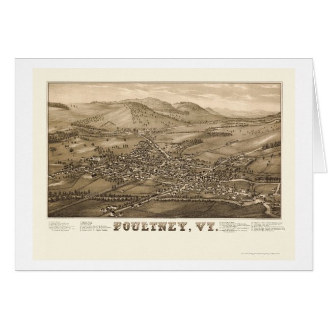 Poultney, VT Panoramic Map - 1886 (Front Horizontal)