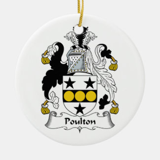 Poulton Family Crest Ceramic Tree Decoration