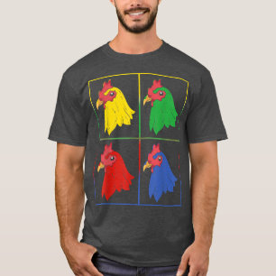 Poultry Bird Colourful Farm Animal Farmer Pop Art T-Shirt