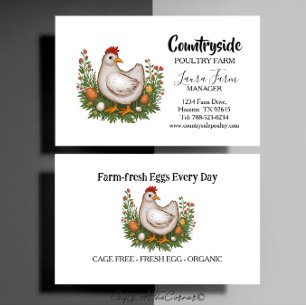 Poultry Chicken Duck Egg Farm Business Card