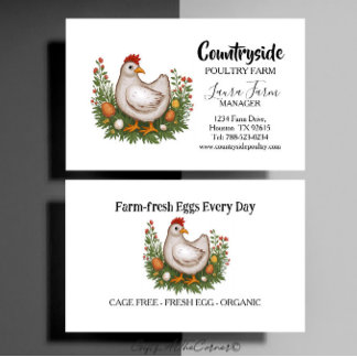 Poultry Chicken Duck Egg Farm Business Card