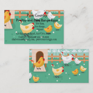 Poultry, Chicken Farm  Eggs Free Run, Organic Busi Business Card