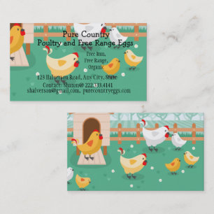 Poultry, Chicken Farm  Eggs Free Run, Organic Business Card