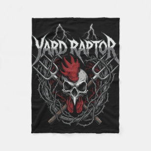 Poultry Famer Yard Raptor Skull Farm Chicken Fleece Blanket