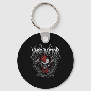 Poultry Famer Yard Raptor Skull Farm Chicken  Key Ring