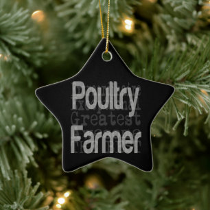 Poultry Farmer Extraordinaire Ceramic Tree Decoration