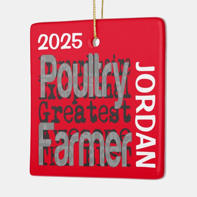 Poultry Farmer Extraordinaire CUSTOM Ceramic Ornament (Left)
