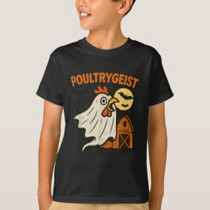 Poultrygeist Funny Chicken Ghost Halloween Pun Des T-Shirt