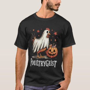 Poultrygeist Funny Halloween Chicken Ghost Costume T-Shirt