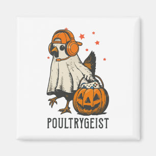 Poultrygeist Gamer Chicken Ghost Fall Spooky Seaso Magnet