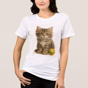 Pounce Pending – Maine Coon Kitten Tri-Blend Shirt
