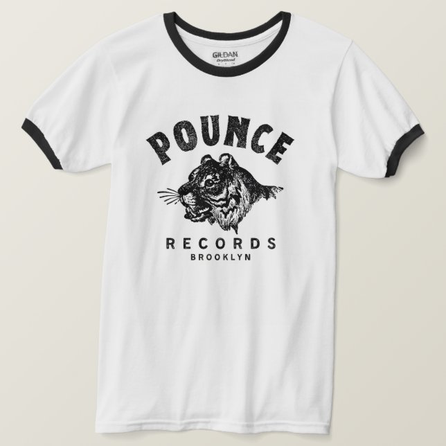 Pounce Records Brooklyn Ringer T-Shirt (Design Front)