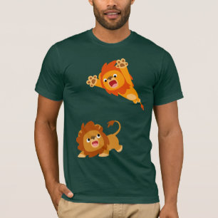Pouncing and Pounced!! Cartoon Lions T-Shirt