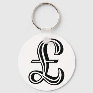 Pound Sign - Black Key Ring