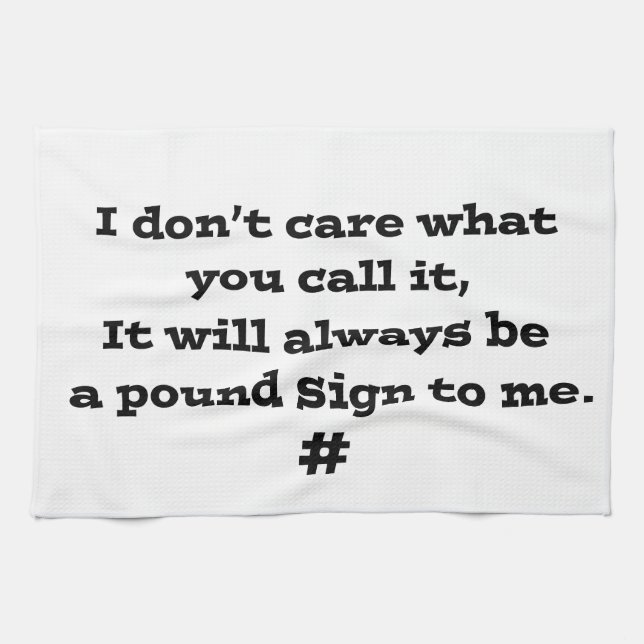 Pound Sign Tea Towel (Horizontal)