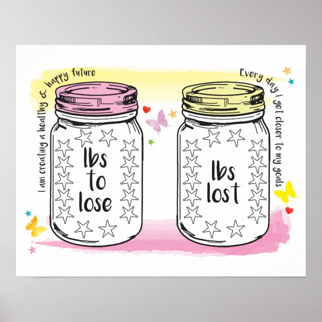 Pounds Lost Motivational Slimming Weight Loss Poster (Front)